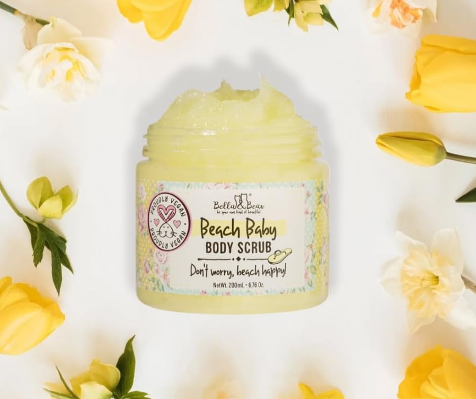 Bella & Bear Exfoliating Body Scrub – Vegan & Cruelty-Free Moisturizing Polish for Smooth, Radiant Skin
