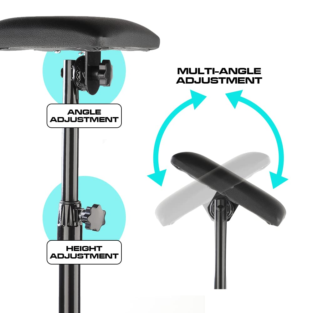 HAWINK Tattoo Armrest Stand Square Tattoo Arm Leg Rest Stand Foldable Sponge Pad Tripod with Adjustable Height and Tilt Tattoo Equipment Arm Bar Pad PU Leather TA225