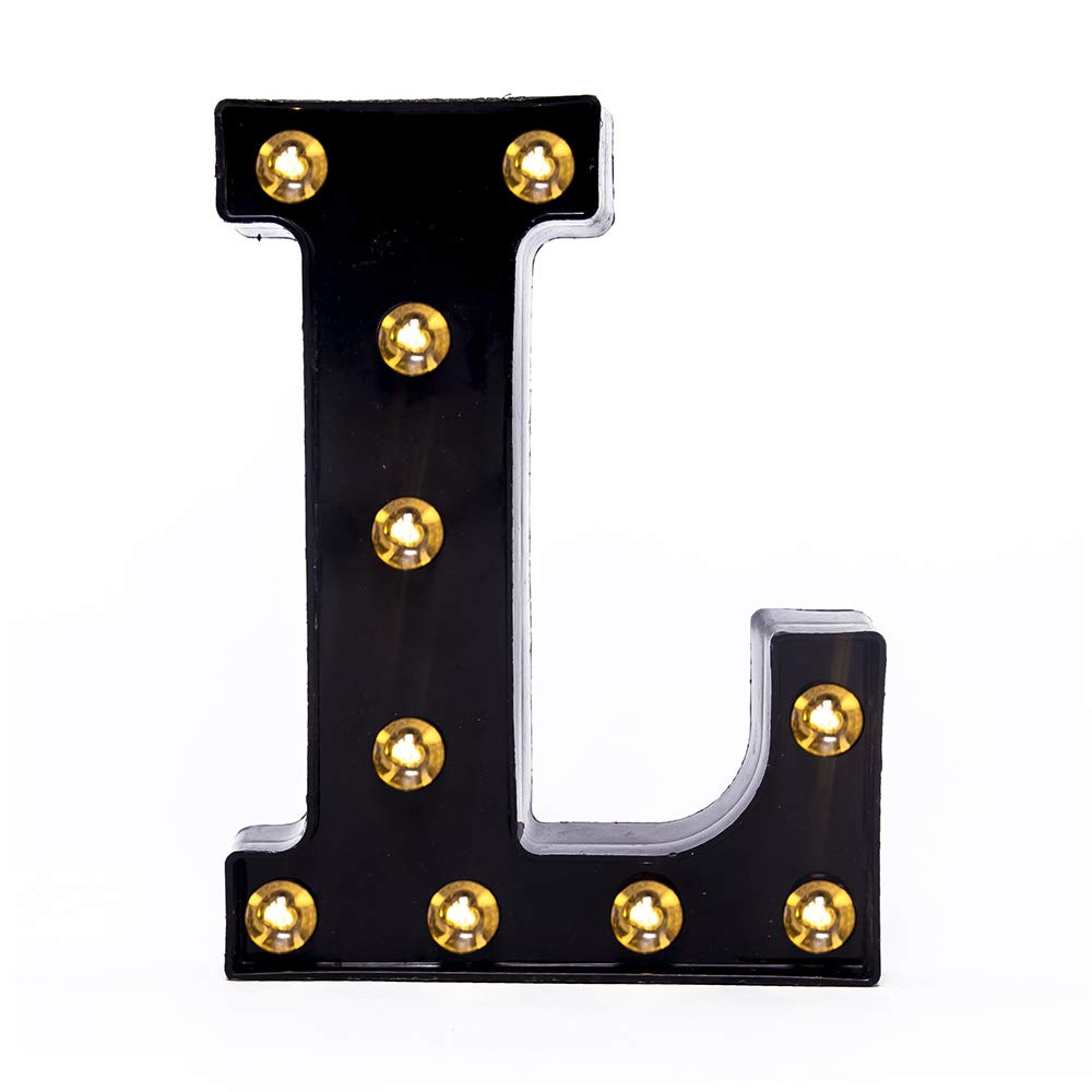 Foaky Black LED Marquee Number Lights Sign Light Up Marquee Number Lights Sign for Night Light Wedding Birthday Party Battery Powered Christmas Lamp Home Bar Decoration