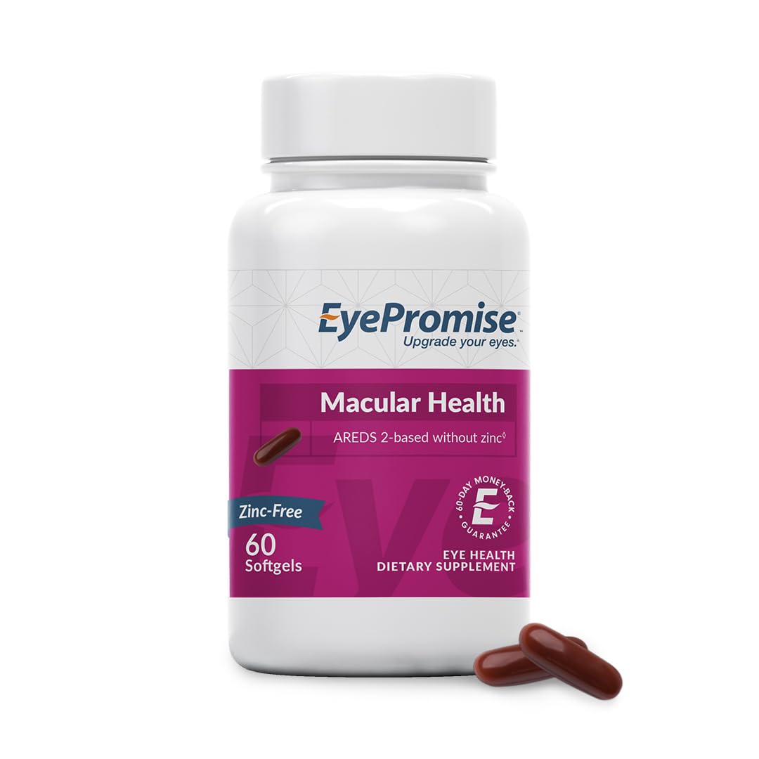 EyePromise Macular Health Eye Vitamin | 60 Softgel Capsules with No Zinc, Containing Lutein, Vitamin C, D, E, Omega-3 Fish Oil, and Zeaxanthin |