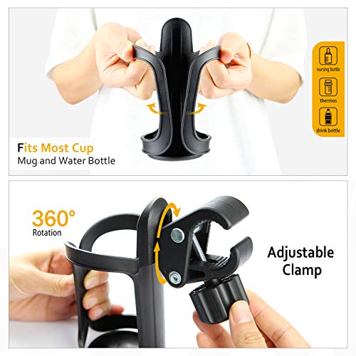 Pack of 2 Stroller Cup Holders, Universal Drinks Holder for Bikes, Trolleys or Walkers