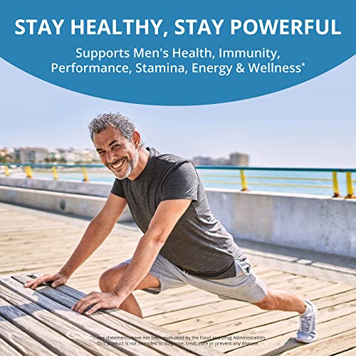 38-in-1 Capsules Asian Ginseng, Ashwagandha, Turmeric, Tongkat Ali, Saw Palmetto, Vitamins, Minerals, Herbals by Men's Multi 18+ - Bones, Muscle Strength, Immune Support - 60 Capsules