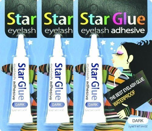 Star Eyelash Glue for Strip Lashes (Dark, 7 g, 1/4 oz) - Pack of 3