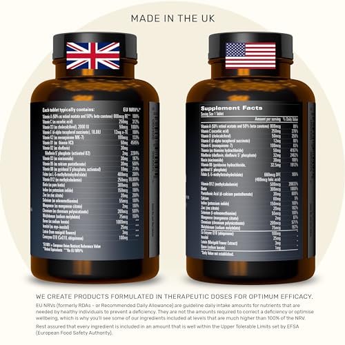 Inessa Methylated Multivitamin for Men - Advanced Natural Daily Mens Multivitamins with CoQ10 100mg, Vitamins D3, K2, A, B Complex Vitamins, Folic Acid & Zinc - 60 Vegan Tablets for Men & Women