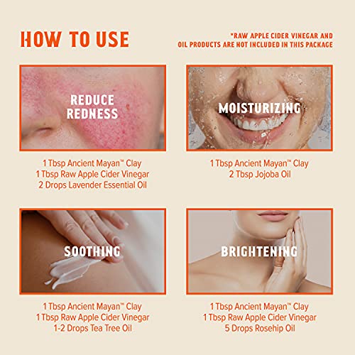 Kiss Ancient Mayan Indian Healing Clay, 100% Natural, For Deep Facial and Pore Cleansing, Deep Hair Conditioning (16 oz.)