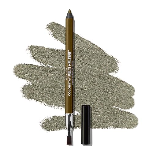 REVLON ColorStay Multiplayer Liquid-Glide Eye Pencil, Multi-Use Makeup With Blending Brush, Blends Then Sets, Creamy Texture, Waterproof, Smudge-proof, Longwearing, 405 Fortress, 0.03 Oz