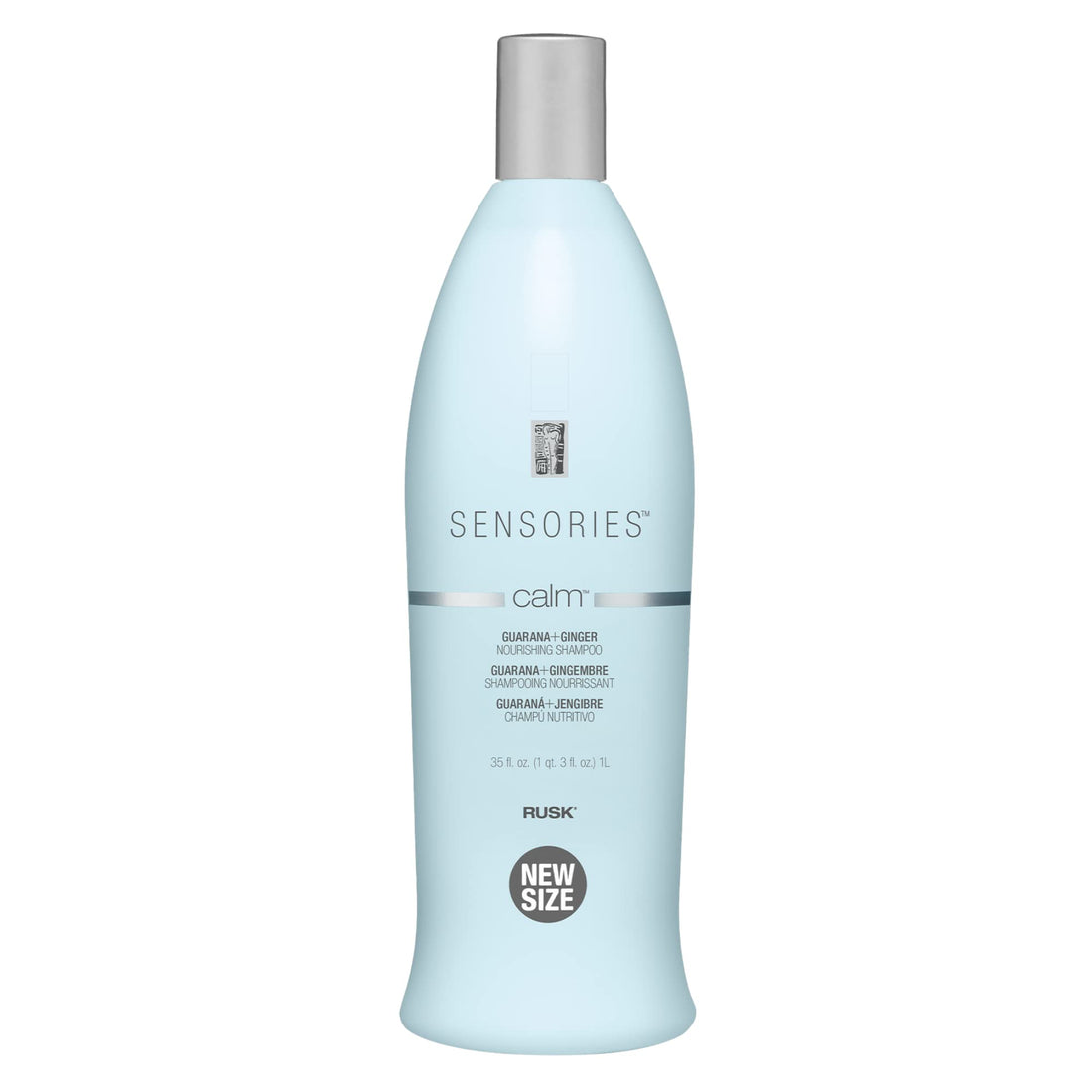 Rusk Sensories Calm Guarana and Ginger Nourishing Shampoo, Nourishing Formula to Add Shine and Maintain Moisture, 35 oz