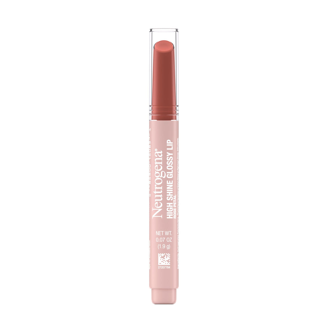 Neutrogena High Shine Glossy Lip with Maracuja Oil + Vitamins & Antioxidant Vitamin E, Nourishing Glossy Lip, Non-Retractable, Pigmented For Buildable Color, Rose Petal, 0.07 oz