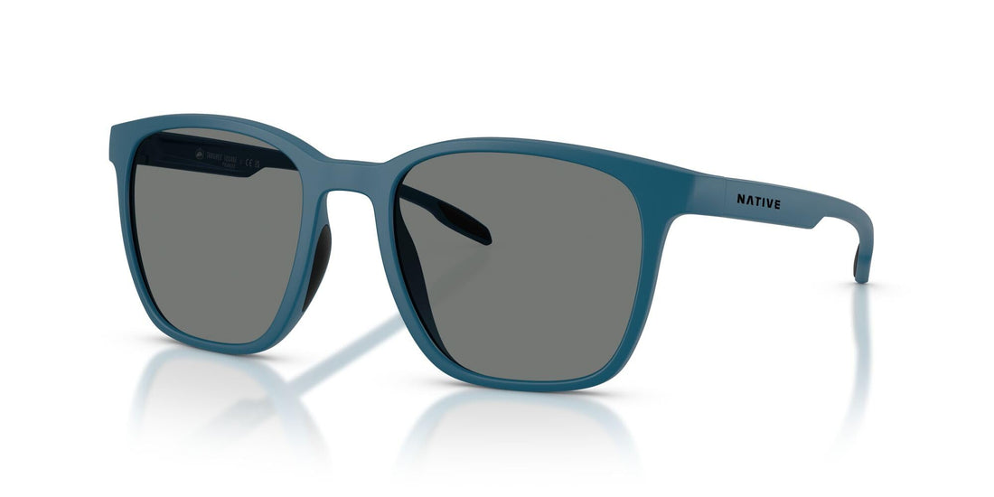 Native Eyewear Targhee Square Sunglasses, Overland Blue/Grey Polarized, 54 mm
