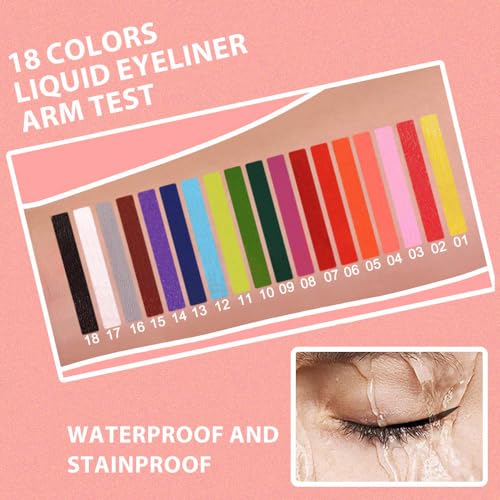 evpct 1Pcs Dark Red Liquid Eyeliner Waterproof Dark Red Eye Liners for Women, Eyes Wing Eyeliner Stamps Shapes Colored Eyeliner delineador de ojos a prueba de agua contra el agua blanco para ojos