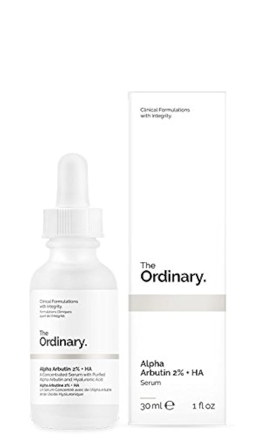 The Ordinary Alpha Arbutin 2% + HA, Brightens Skin and Targets Dark Spots, 1 Fl Oz