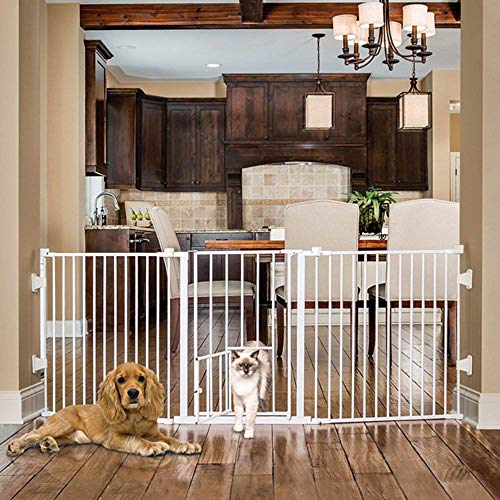 Carlson 76 Inch Wide Flexi Configurable Walk Through Pet Gate,Off-white