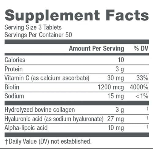 NeoCell Collagen Beauty Builder With Hyaluronic Acid and Biotin, Skin, Hair and Nails Supplement, Includes Antioxidants, Tablet, 150 Count, 1 Bottle