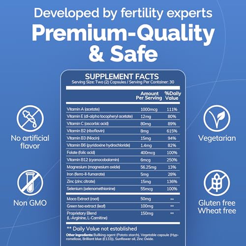 Conceive Plus Men's Fertility Support - Male Supplements With Maca Root, L-Arginine, Zinc, Folate, Magnesium - Boost Sperm Count & Supports Male Reproductive Health - 16 Prenatal Vitamin - 60 Capsules