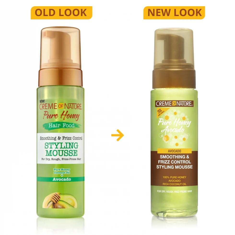 Creme of Nature Pure Honey Avocado Smoothing & Frizz Control Mousse, 7 Oz (Pack of 1)