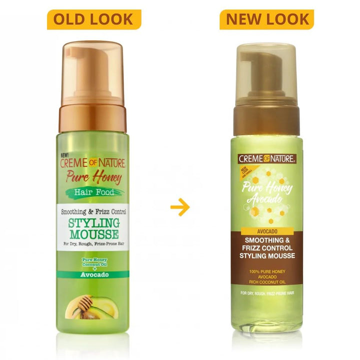Creme of Nature Pure Honey Avocado Smoothing & Frizz Control Mousse, 7 Oz (Pack of 1)
