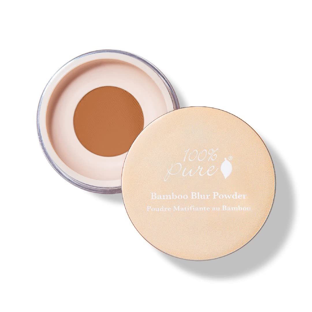 100% PURE Bamboo Blur Powder, Tan, Setting Powder, Loose Face Powder for Setting Makeup, Lightweight, Long Lasting Face Makeup, Vegan Makeup (Tan Shade w/Warm Undertones) - 0.2 Oz