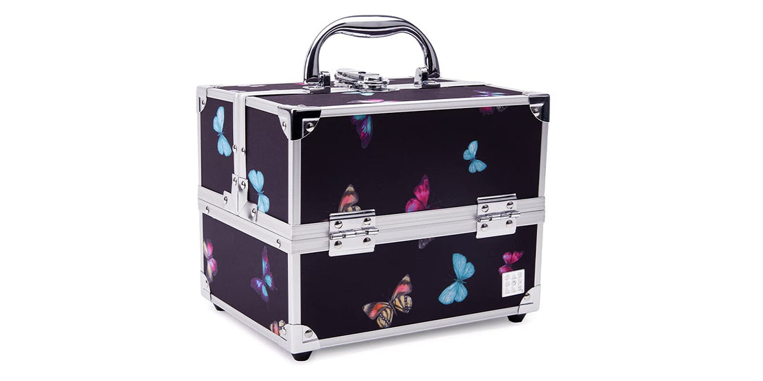 Caboodles Adored Train Case | 4-Tray Cosmetic Organizer with Locking Latch
