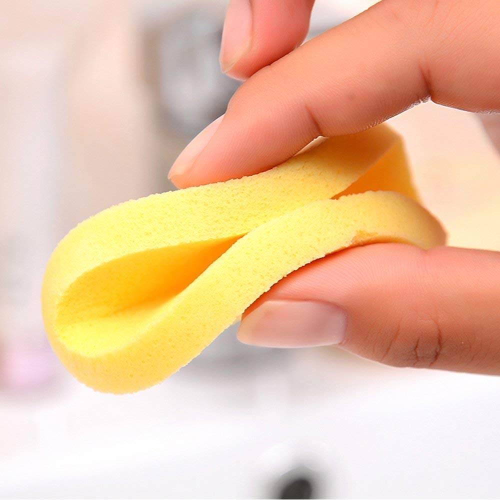 JMT Beauty 60 Pcs, Yellow: Beauty Compressed Facial Sponges 60 Pcs, Facial Cleansing Sponge, Makeup Round Facial Wash Pads Cosmetic Face Exfoliating For Women