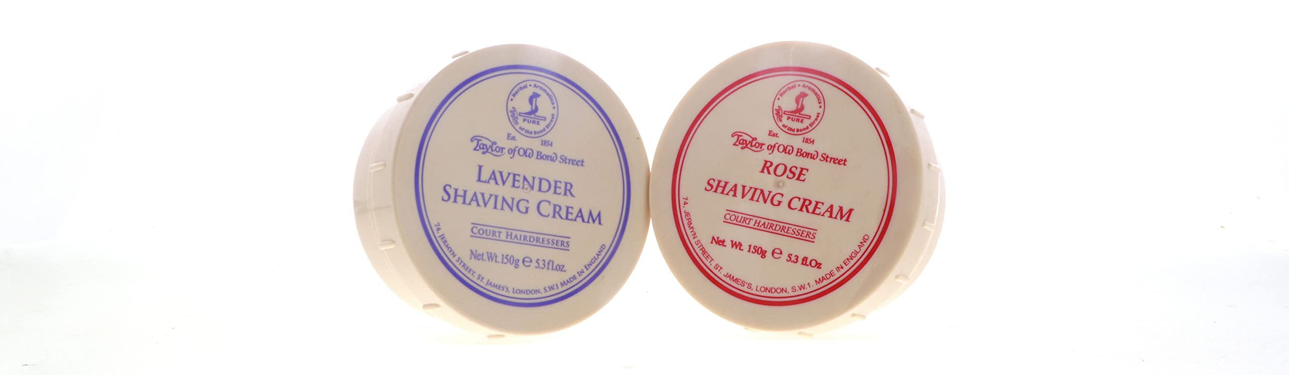 Taylor of Old Bond Street Shave Cream -- 2 Pack 5.3 0z Each Choose Your Scents! (Rose and Lavender)