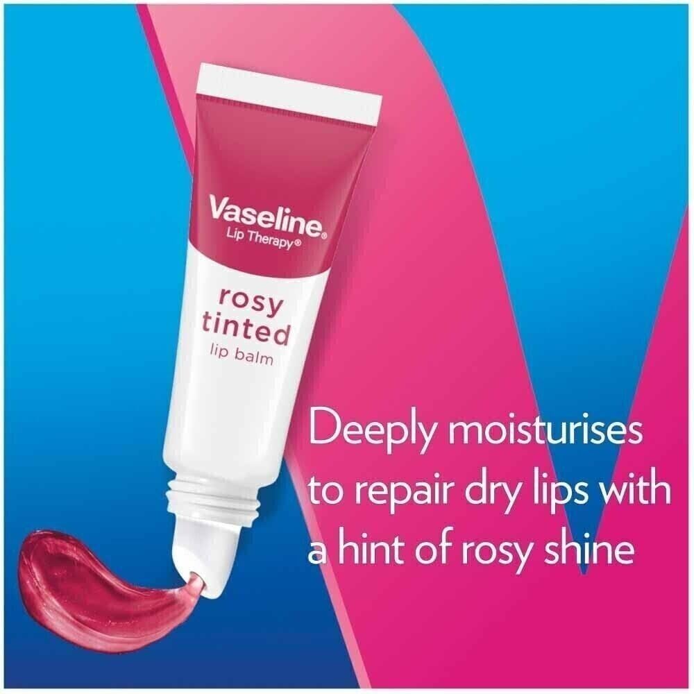 Lip Therapy - Rosy Lips by Vaseline for Women - 0.7 oz Lip Balm (Pack of 3)