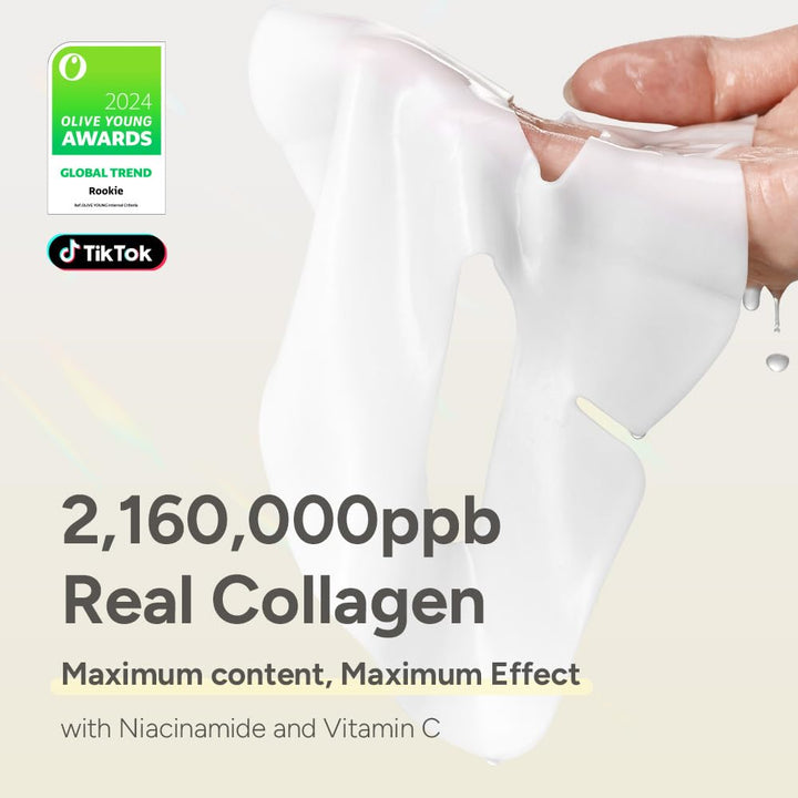 SUNGBOON EDITOR Deep Collagen Niacin-Vita C Overnight Mask 37gx4ea | Real Collagen 2,160,000PPB with Niacinamide & Vitamin C | Hydrating Face Mask for Glass Skin | Korean Skincare Routine