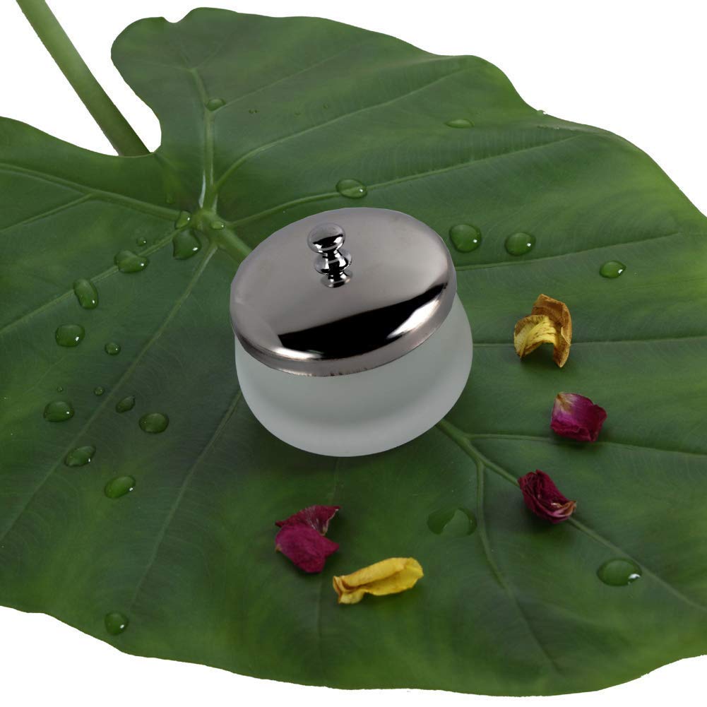 1 Piece Matte Crystal Glass Nail with Lid Nail Glass Crystal Cup Nail Crystal Bowl Dapping Dish Glass Crystal Dappen Dish Liquid Container Holder Tool for Acrylic Liquid Powder