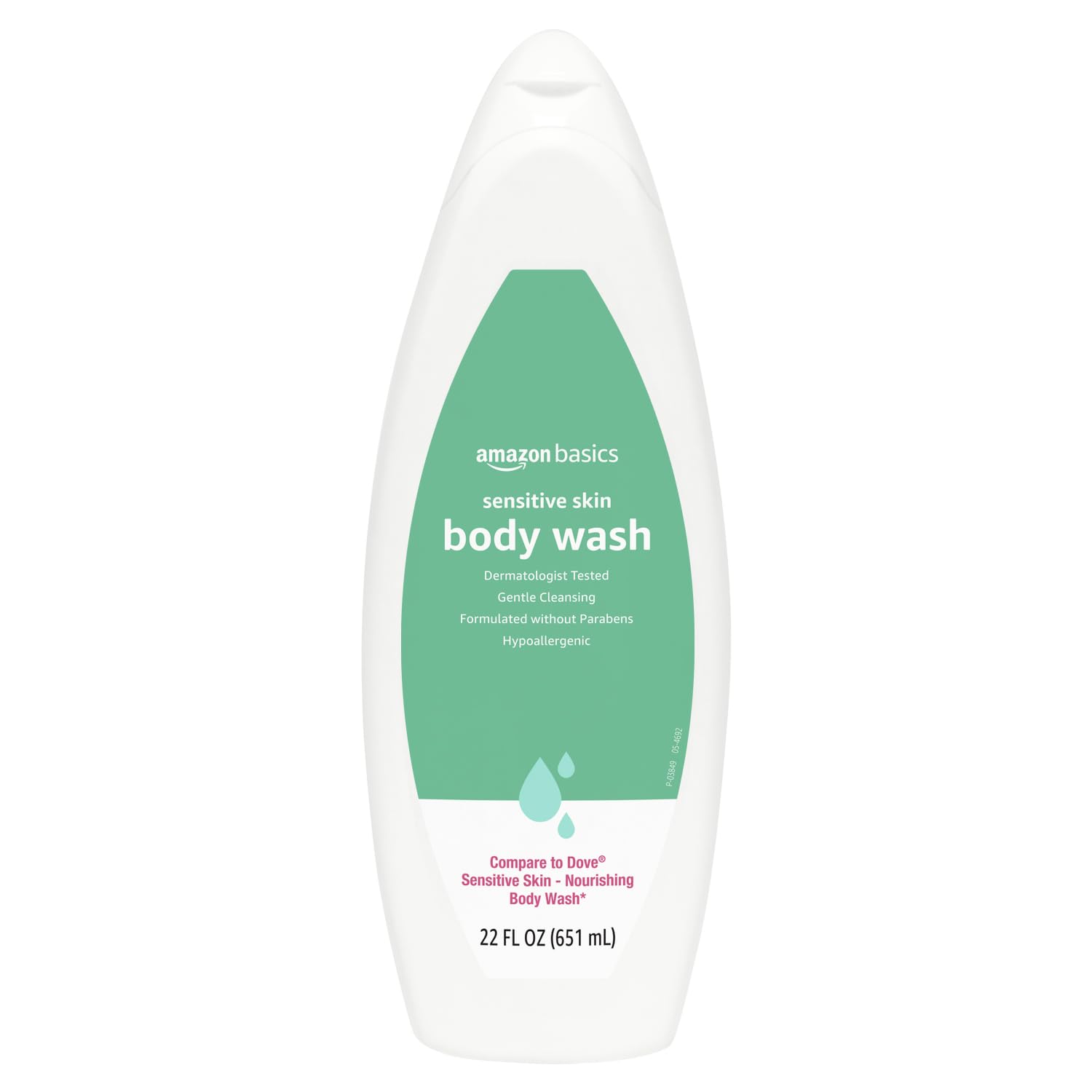 Amazon Basics Body Wash for Sensitive Skin, Hypoallergenic, Unscented, 22 fl oz (Pack of 1)
