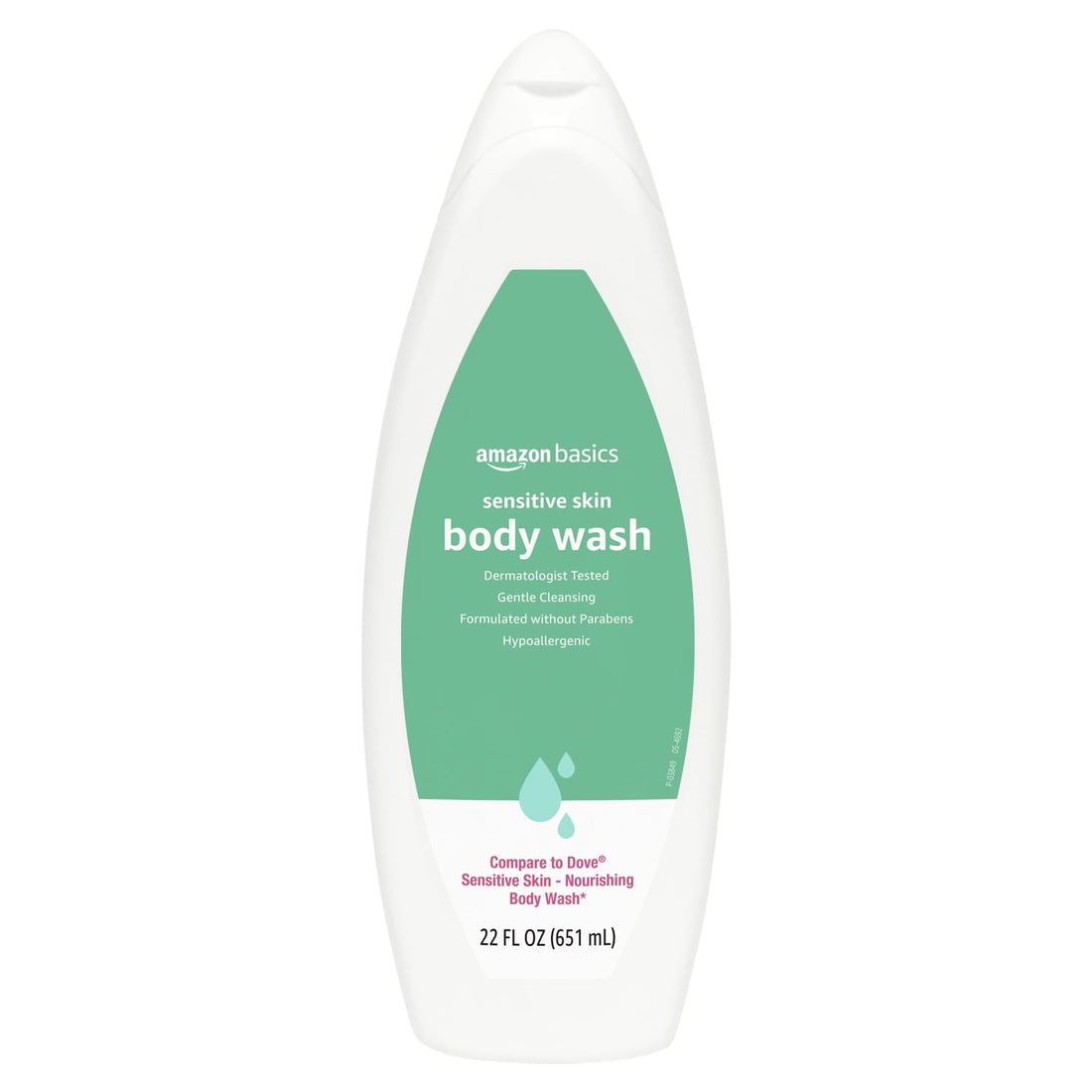 Amazon Basics Body Wash for Sensitive Skin, Hypoallergenic, Unscented, 22 fl oz (Pack of 1)