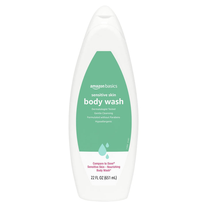 Amazon Basics Body Wash for Sensitive Skin, Hypoallergenic, Unscented, 22 fl oz (Pack of 1)