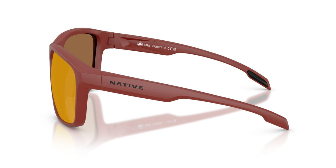 Native Eyewear Men's Gorge Square Sunglasses, Red Bluff/Bronze Mirrored Polarized, 59 mm