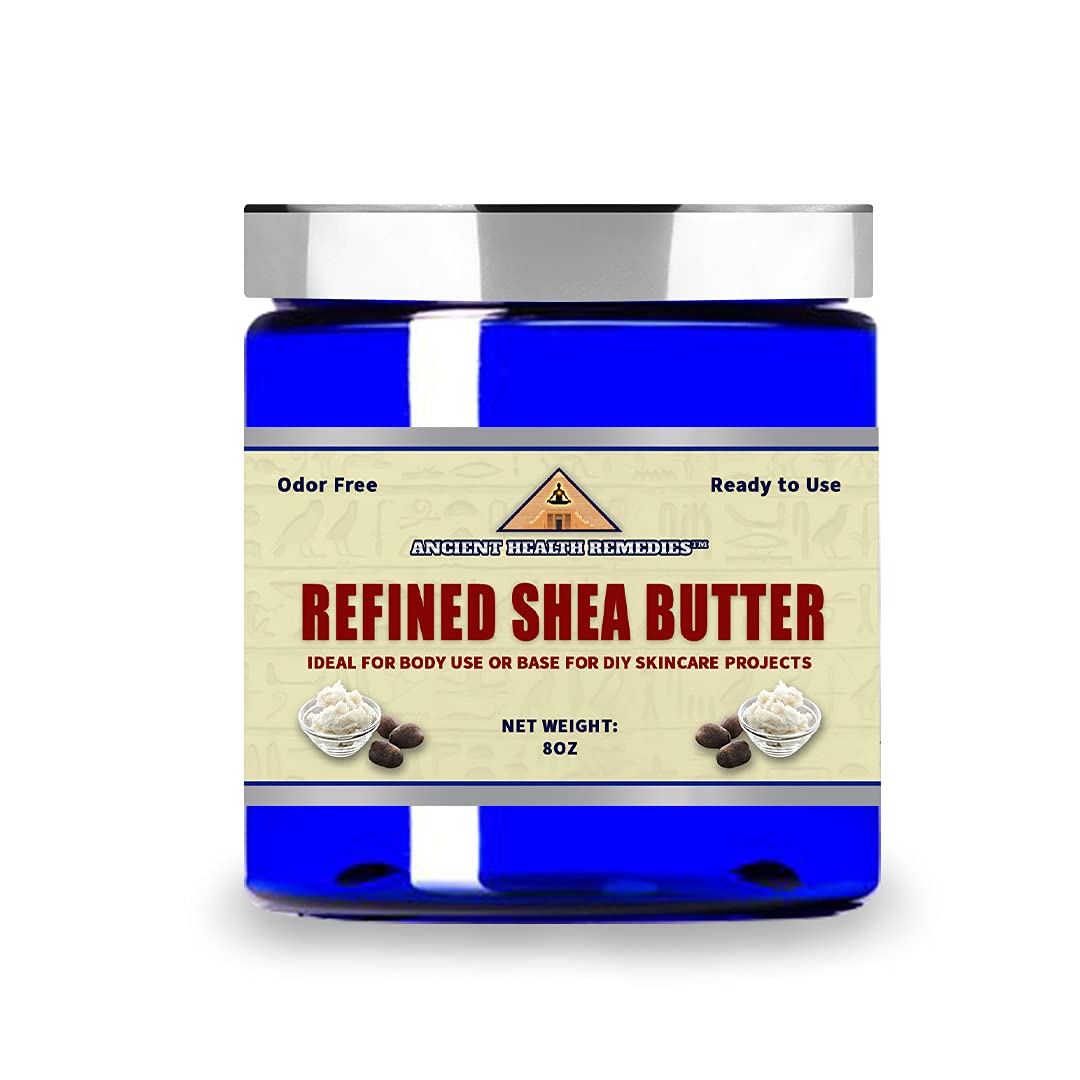 Naturally Refined AFRICAN IVORY WHITE SHEA BUTTER BLOCKS/JAR UNSCENTED Bulk Size for Anti Aging, Dry Skin, DIY Body Butter Recipes Base for Skincare, Babycare and DIY Soap Making Projects. (8 oz)