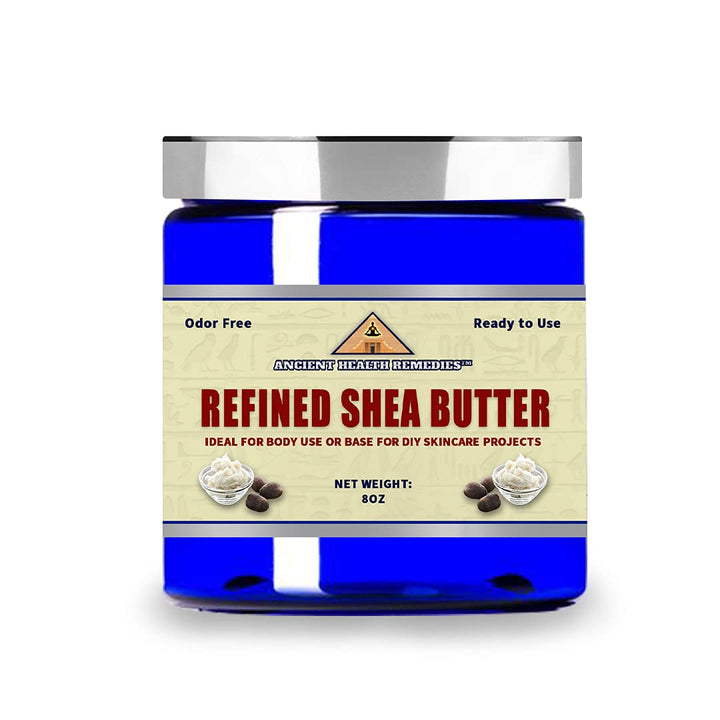 Naturally Refined AFRICAN IVORY WHITE SHEA BUTTER BLOCKS/JAR UNSCENTED Bulk Size for Anti Aging, Dry Skin, DIY Body Butter Recipes Base for Skincare, Babycare and DIY Soap Making Projects. (8 oz)