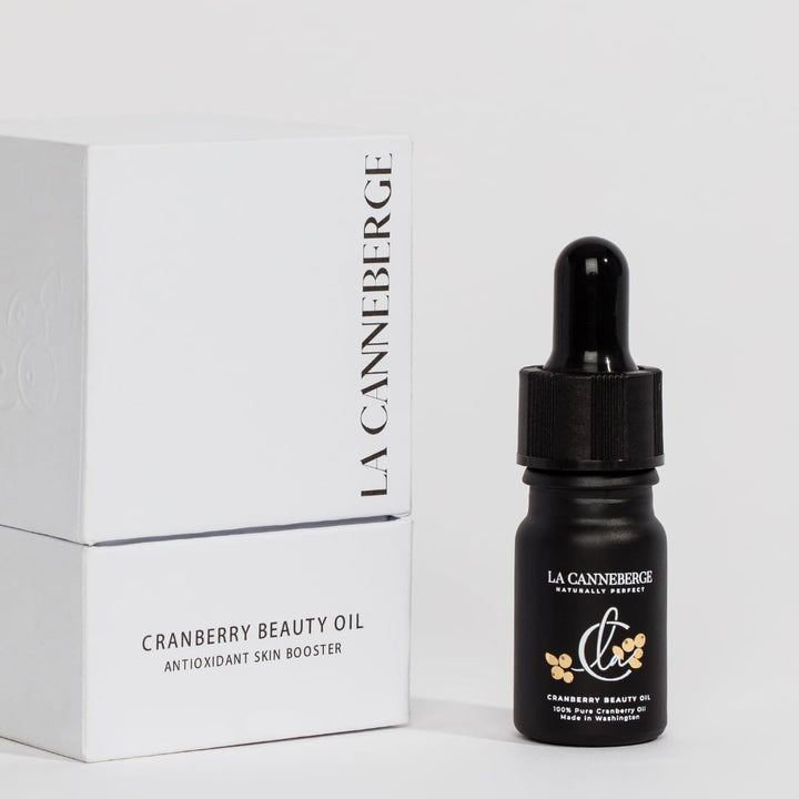LA CANNEBERGE Cranberry Beauty Oil - Intensive Hydration & Revitalization for Face, Hair & Body - 0.17 Fl Oz Certified Organic Cranberry Seed Oil -Moisturizing, Vitamin-Rich, Non-Greasy Skin Care