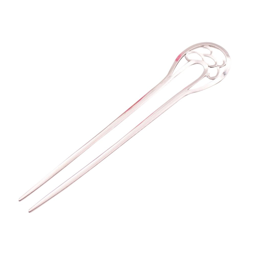 Mandi Home U-Shaped Metal Hairpin Hair Clip Clamps Accessories 6.3 Inches Fork Hairpin Barrettes Pin Ponytail Holder Can Be A Bookmark (Silver)