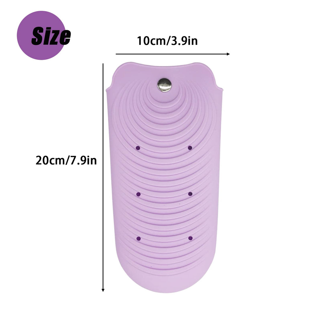 Heat Resistant Silicone Mat Pouch for Hair Styling Tools, Curling & Flat Irons Non-Slip Travel Cover, Small Portable Straightener Pad for Curler Wands Storage, Hot Waver (Purple)