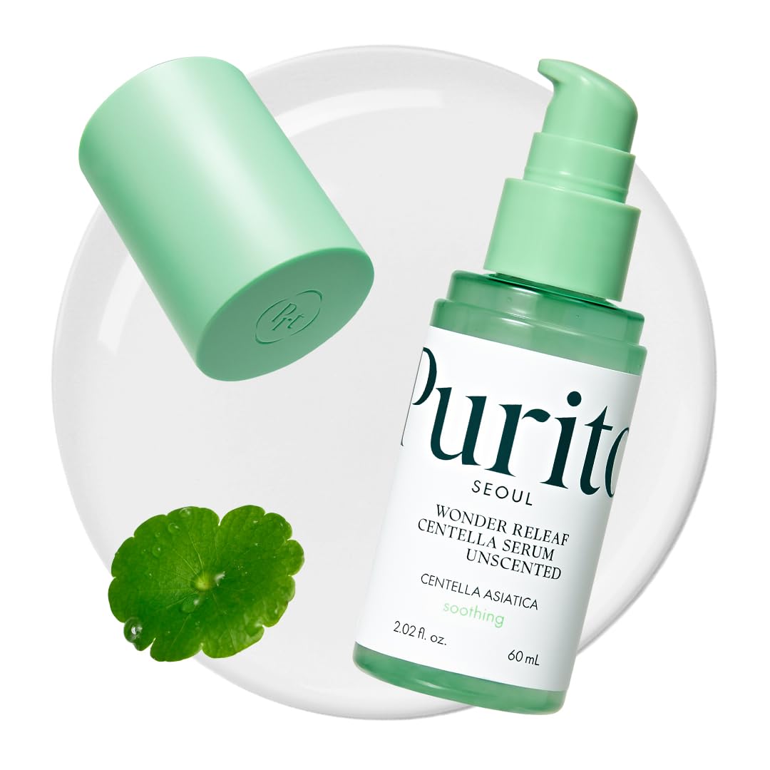 PURITO Centella Unscented Serum, Korean Centella, for All Skin Types, Ampoule, Soothing, Calming, Facial Serum for face, Vegan & Cruelty-Free, Korean Skin Care, 60ml 2fl.oz