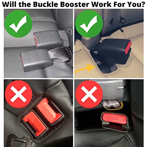 2-Pack Seat Belt Buckle Booster (BPA Free) - Raises Your Seat Belt for Easy Access - Stop Fishing for Buried Seat Belts - Makes Receptacle Stand Upright for Quicker Buckling (2)