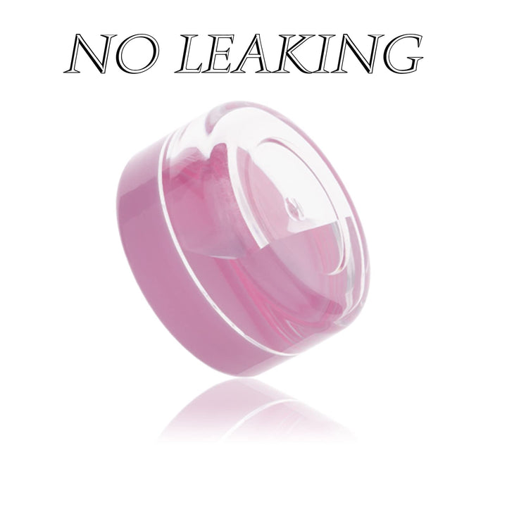 ZEJIA 3 Gram Sample Containers with Lids, 100 Count Tiny Sample Jars, 3ML Makeup Cosmetic Containers for Lip Balms, Lotion, Powder, Beauty Products(Pink Lids)