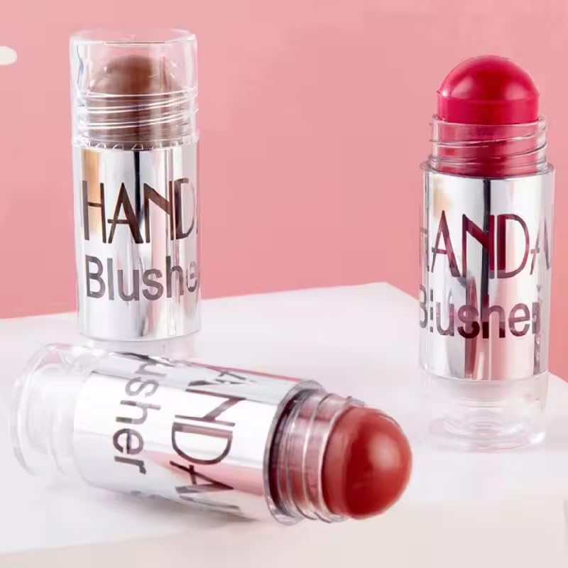 Multi-use Face Blush Stick for Cheeks High Pigment Red Contouring with High Pigment Check Stain Blush Long Lasting for Cheeks and Lips with Beautiful Natural Finish (05#, 1.0 Ounce (Pack of 1))