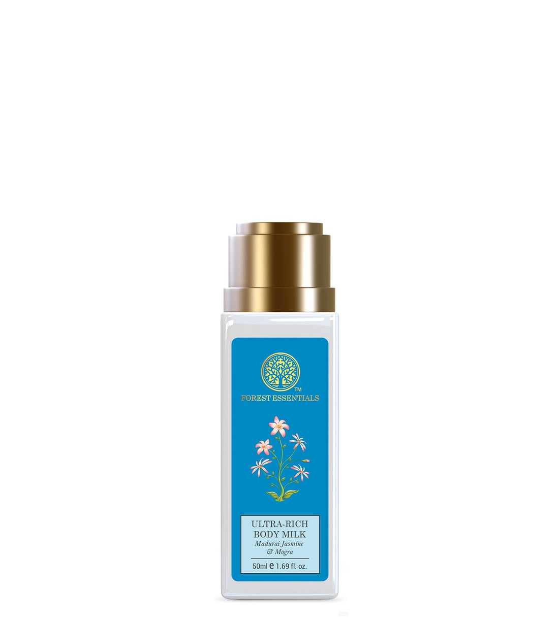 Forest Essentials Travel Size Ultra-Rich Body Milk Jasmine & Mogra | Natural Moisturizing Body Lotion For Instant Hydration | Ayurvedic Body Moisturizer, Paraben Free| For Women & Men | 50 ml