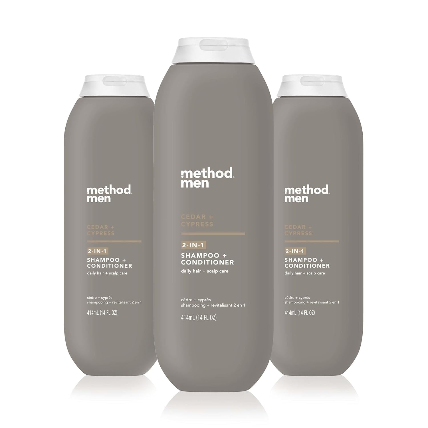Method Men 2-in-1 Shampoo + Conditioner, Cedar + Cypress, 14 Ounces (Pack of 3)