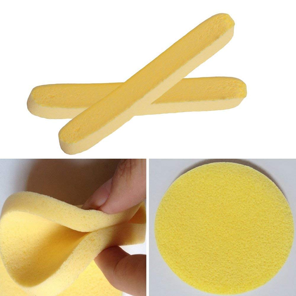 JMT Beauty 60 Pcs, Yellow: Beauty Compressed Facial Sponges 60 Pcs, Facial Cleansing Sponge, Makeup Round Facial Wash Pads Cosmetic Face Exfoliating For Women