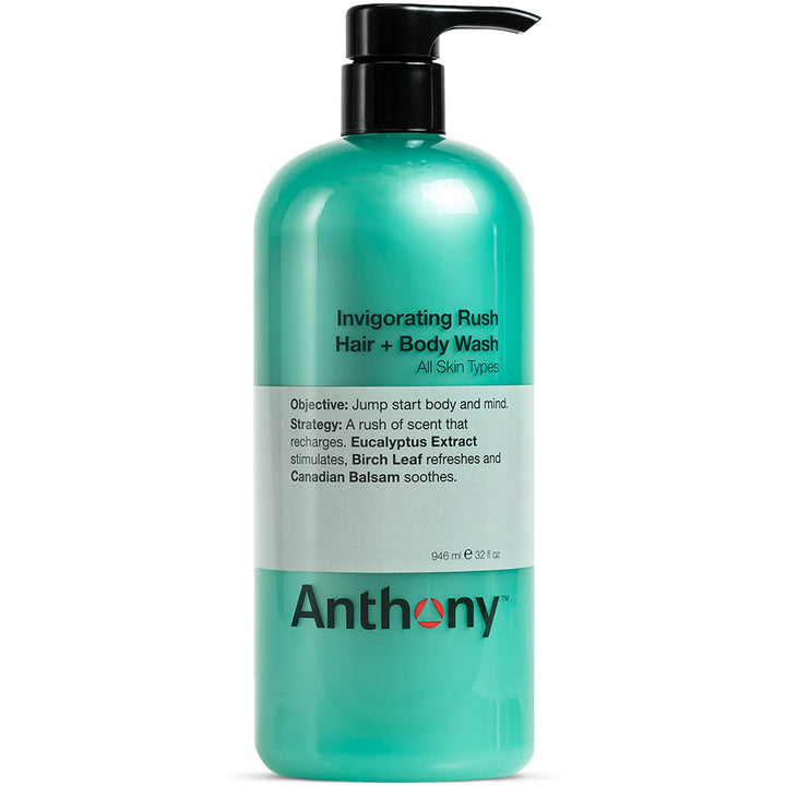 Anthony Invigorating Rush Hair Plus Body Wash, 32 fl. oz.