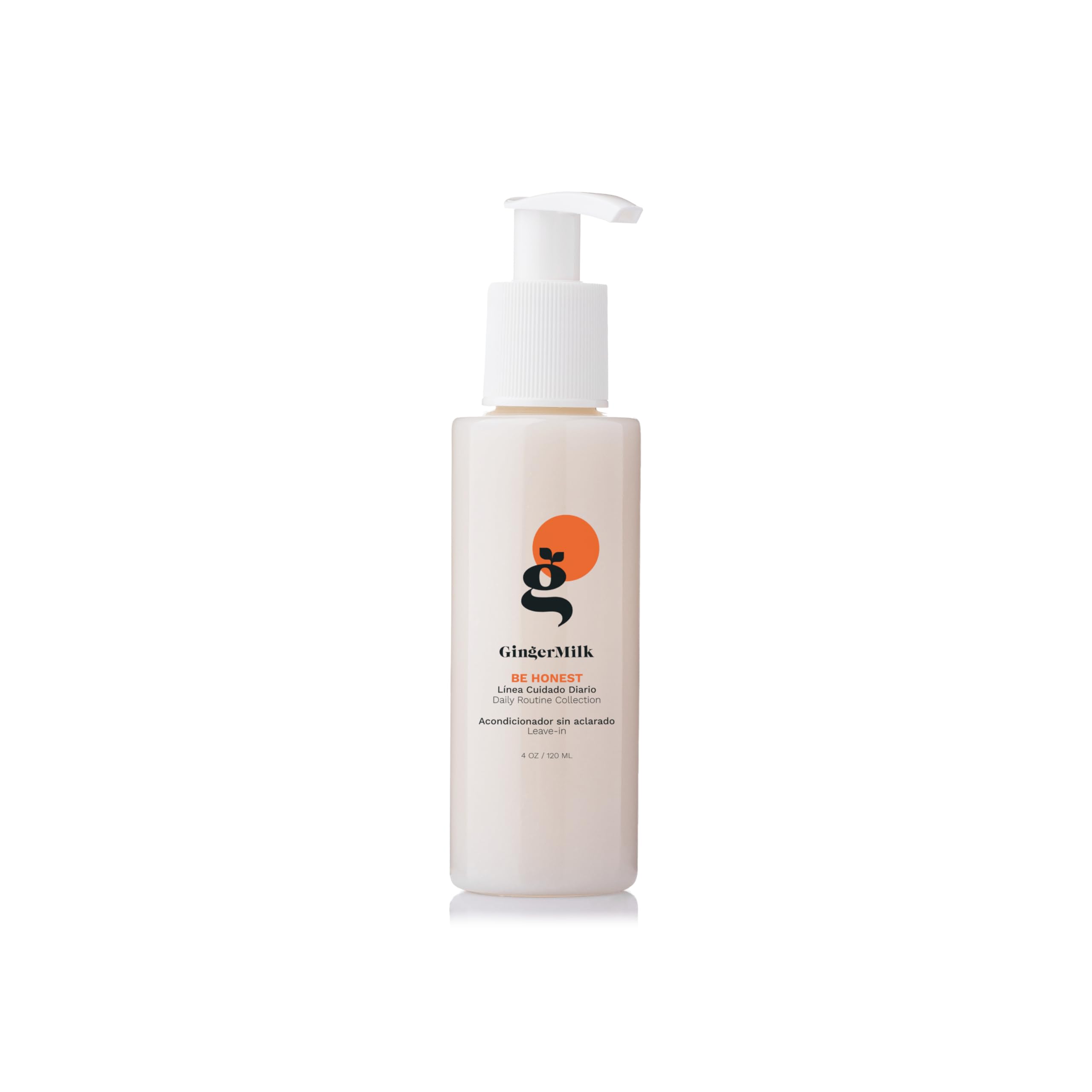 Ginger Milk Leave-in conditioner for all hair types. Frizz Control, Shine-Boosting, Deep Hydration, Lightweight, Vegan, and Sulfate-Free | BE HONEST (4 fl oz.)