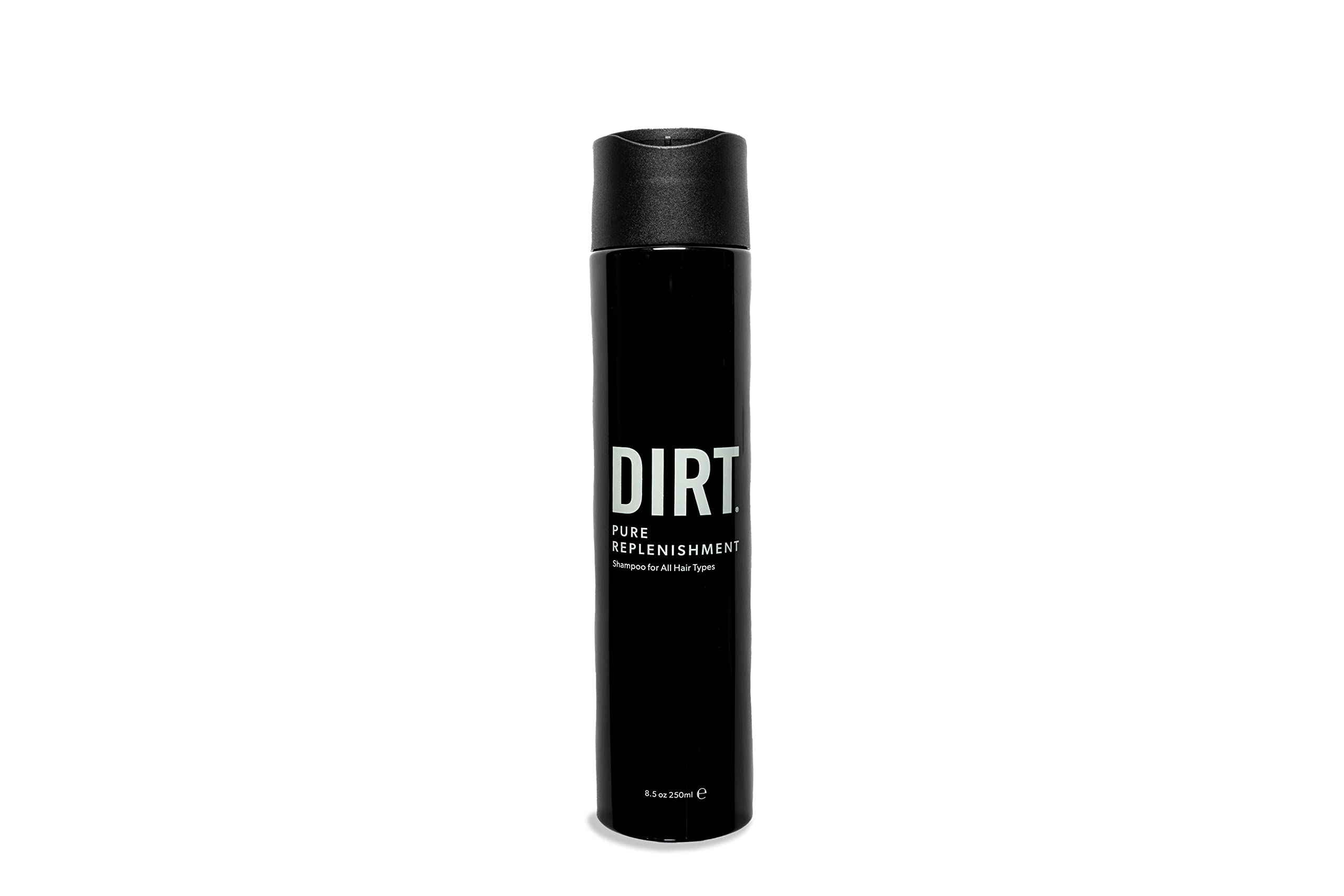 DIRT- Pure Replenishment- Shampoo- 8.5 oz- Vegan- All Hair Types- Straight, Fine, Curly, Frizzy, Wavy, Thick- Unisex Product for Men and Women- Ultra-Rich Shampoo replenishes with skincare-grade ingredients- Balances hair pH with lactic acid- Rebalan