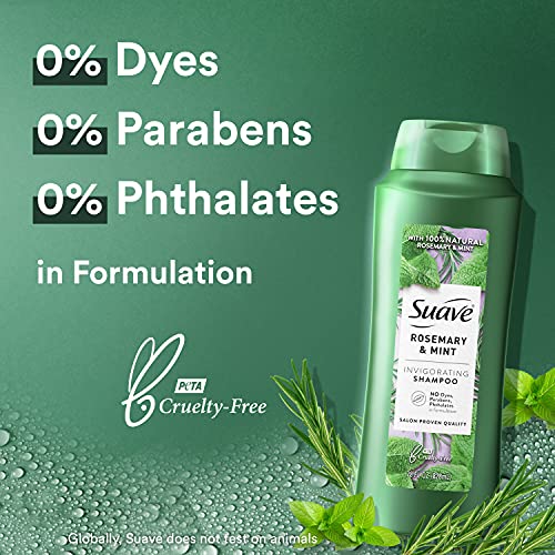 Suave Professionals Invigorating Shampoo for Dry and Damaged Hair Rosemary and Mint Paraben free and Dye free Hair 28 oz