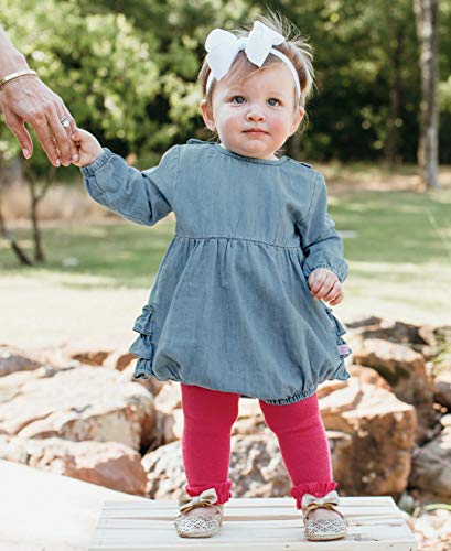 RuffleButts® Girls White Bow Headband - One Size
