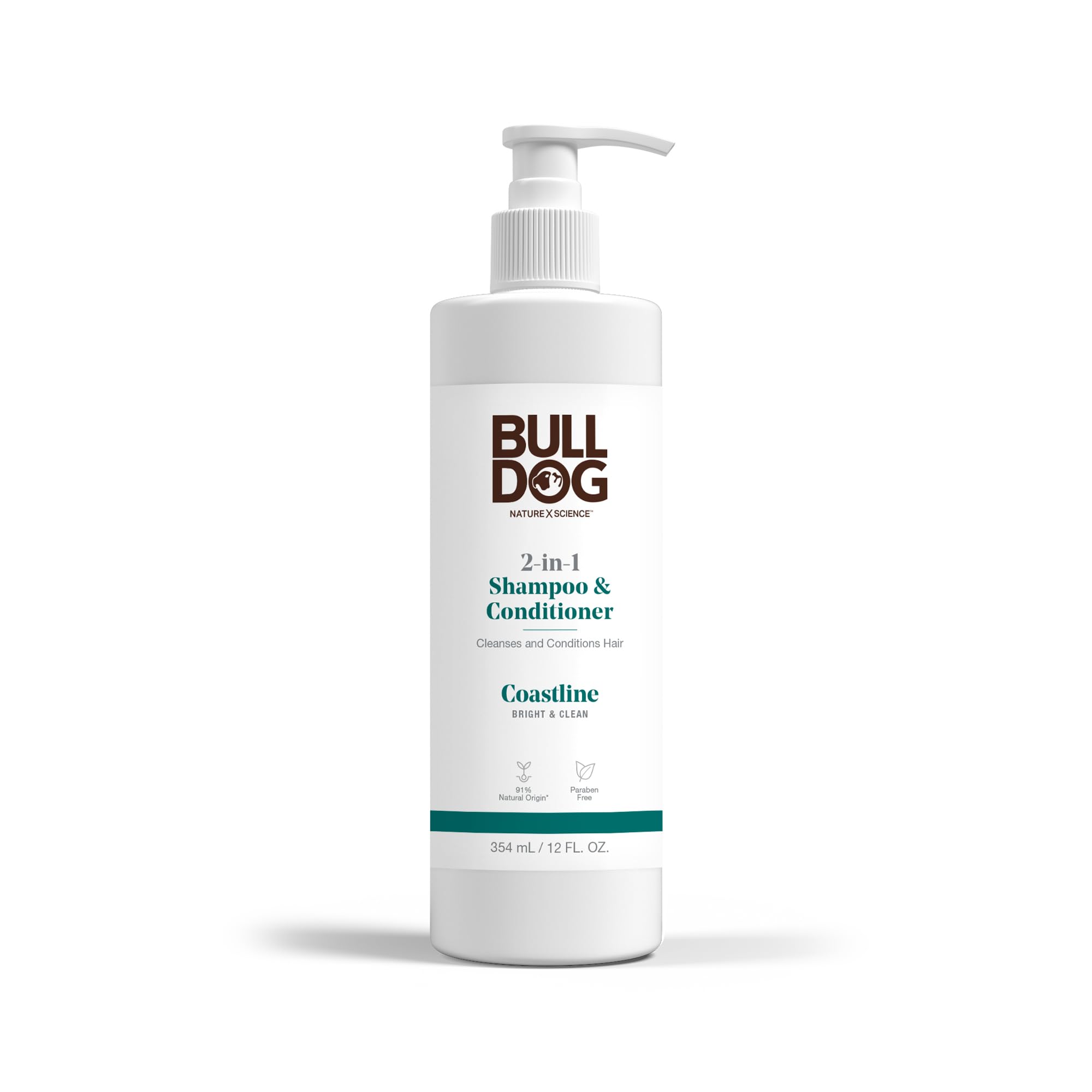 Bulldog Mens Skincare and Grooming 2-in-1 Shampoo and Conditioner, Coastline, 12 Fluid Ounces