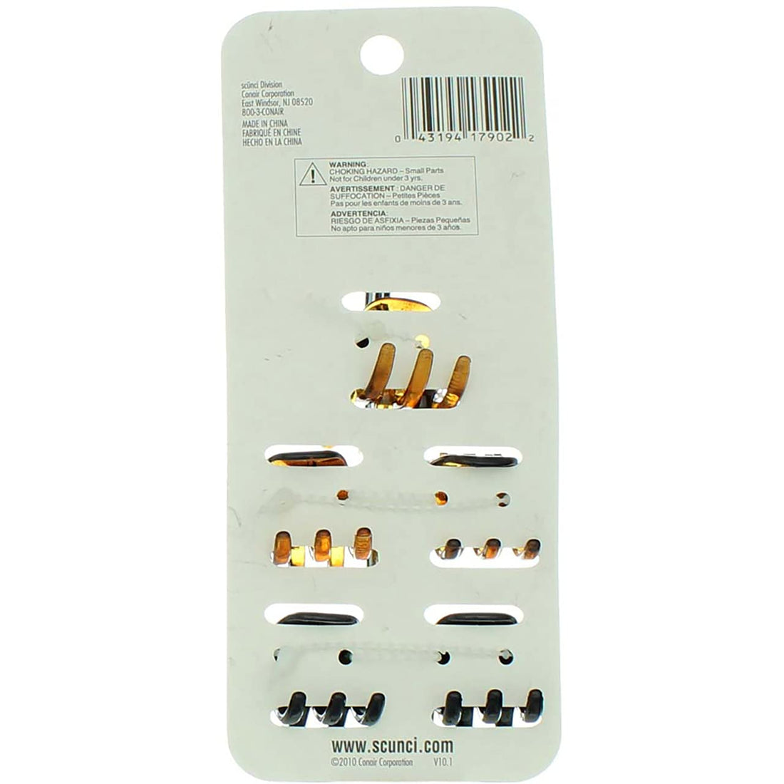 Scunci No-slip Grip Chunky Jaw Clips,5 Count by Scunci